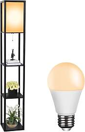YU YUSING Stehlampe Stehleuchte Holz Regal,
