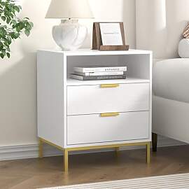 Yvsevnr Nachttisch Weiß Holz Nachtschrank Modern