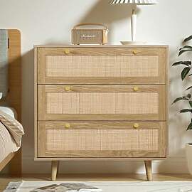 Yvsevnr Natürliches Rattan Kommode Schlafzimmer,