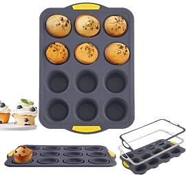 YXIAOO Muffin Backform Silikon mit Verstärkter