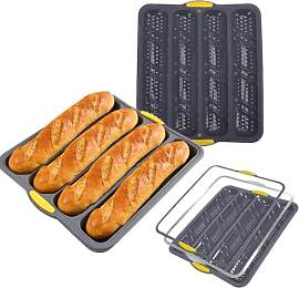 YXIAOO Silikon Kastenform für 4 Baguettes,