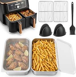 ZaejjaeY 2 Stück Auflaufform Airfryer mit Deckel