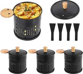 Zalava 4 Stück Mini Raclette Grill Set, Teelicht