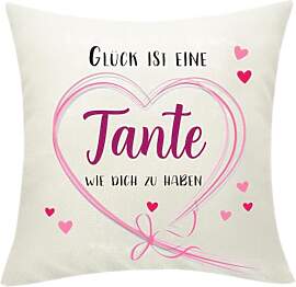 Zalingo Dekorativer Kissenbezug mit Tante-Herz
