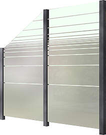 Zaun STAKET PRO, grau, H:188cm L:229cm, Aluminium, 