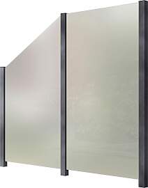 Zaun STAKET PRO, grau, Pfosten: 3 Stk., Aluminium, 