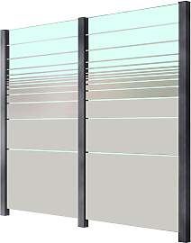 Zaun STAKET PRO, grau, Pfosten: 3 Stk., Aluminium, 