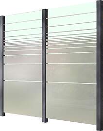 Zaun STAKET PRO, grau, Pfosten: 3 Stk., Aluminium, 
