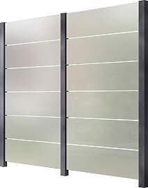 Zaun STAKET PRO, grau, Pfosten: 3 Stk., Aluminium, 