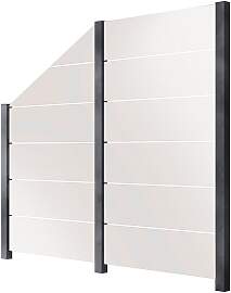 Zaun STAKET PRO, grau, Pfosten: 3 Stk., Aluminium, 