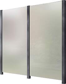 Zaun STAKET PRO, grau, Pfosten: 3 Stk., Aluminium, 