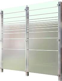 Zaun STAKET PRO, silber (silberfarben), Pfosten: 3 