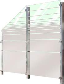 Zaun STAKET PRO, silber (silberfarben), Pfosten: 3 