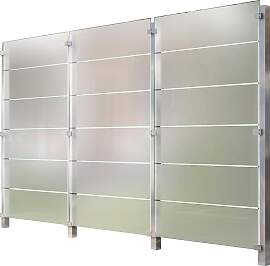 Zaun STAKET PRO, silber (silberfarben), Pfosten: 4 