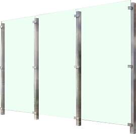 Zaun STAKET PRO, silber (silberfarben), Pfosten: 4 
