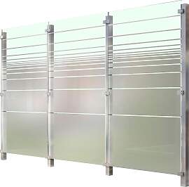 Zaun STAKET PRO, silber (silberfarben), Pfosten: 4 