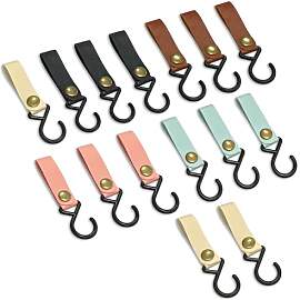 ZAYIO 15 Stück S-Haken mit Lederschlaufe, Robuste 