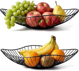 Zbozzba 2er Set Obstkörbe Metall,Obstkorb