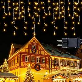 ZCLIKEU Eisregen Lichterkette Außen 10m 400LED