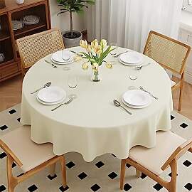 Zdada Beige Abwaschbar Tischdecken Rund Ø160cm