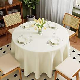 Zdada Beige Abwaschbar Tischdecken Rund Ø275cm