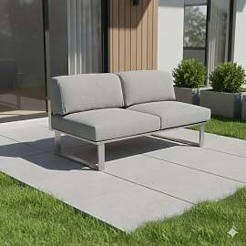 Zebra Belvedere Gartenloungesofa Edelstahl/Olefin