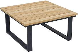 Zebra Belvedere Loungetisch 76x76cm Edelstahl/Teak