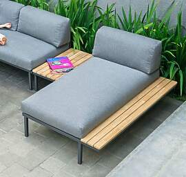 Zebra Hudson Gartenloungesofa Edelstahl/Tuvatextil