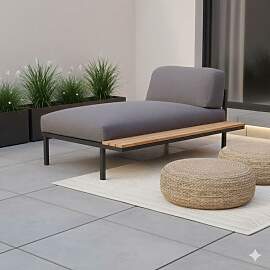 Zebra Hudson Gartenloungesofa Edelstahl/Tuvatextil