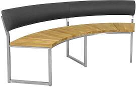Zebra Onyx Gartenbank Edelstahl/Teak