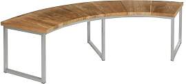 Zebra Onyx Gartenbank Viertelkreis Edelstahl/Teak