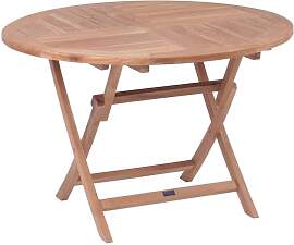 Zebra Poker Klapptisch Ø110 cm Teak mit