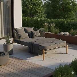 Zebra Pollux Daybed verstellbar inkl. Dekokissen