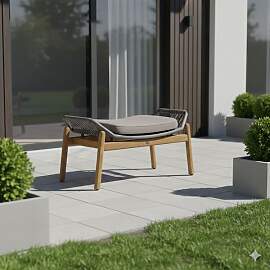 Zebra Pollux Loungehocker Aluminium/Teak