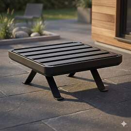 Zebra Sky Loungehocker Aluminium
