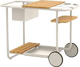 Zebra Somerset Servierwagen Aluminium/Teak