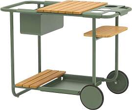 Zebra Somerset Servierwagen Aluminium/Teak