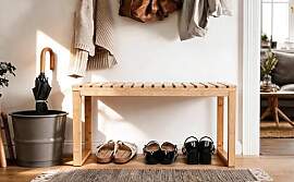 Zedelmaier Schuhbank aus Bambus mit Sitzfläche,