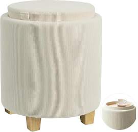 Zedelmaier Zylindrischer Cord Sitzhocker mit