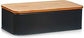 Zeller 25377 Brotkasten m. Bamboo Deckel, Metall,