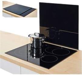 Zeller Herdblende-/Abdeckplatte schwarz Glas