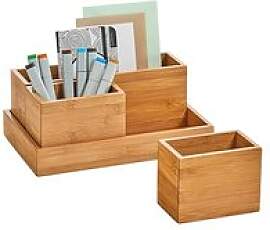 Zeller Schreibtisch-Organizer 4tlg-Set natur
