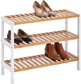 Zeller Schuhregal weiß Bambus B/H/T: ca. 70x54x26 