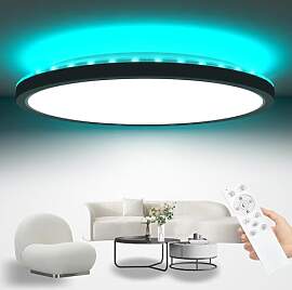 zemty 40CM LED Deckenleuchte Dimmbar, 36W 3200LM