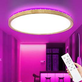 zemty LED Deckenleuchte Dimmbar, RGB Farbwechsel