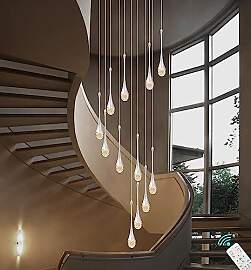 ZenithBeam Lange Kristall-Treppen-Hängeleuchte