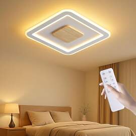 zenlavia Deckenlampe Holz, Led Deckenleuchte Flach 