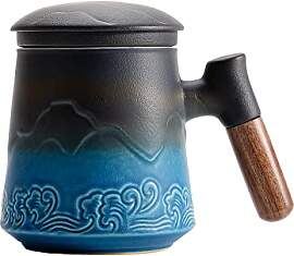 ZENS Teetasse mit Deckel und Sieb, 450ml Große