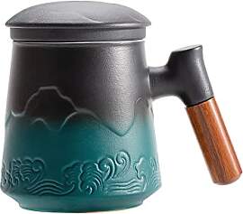 ZENS Teetasse mit Deckel und Teesieb, 450ml Große 