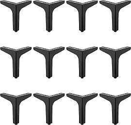 ZEONHEI 12 Stück Möbelfüße Schwarz 10cm